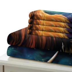 Vache des Highlands Housse de Couette Imprimée 3D Douce 3 Pièces Literie Garçons Filles