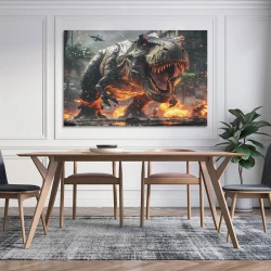 Dinosaure Peinture sur toile sans cadre, impressions posters art mural pour déco maison chambre bureau