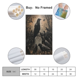 Corbeau Peinture sur toile sans cadre, impressions posters art mural pour déco maison chambre bureau