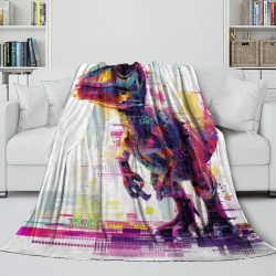 Dinosaure Plaid en Polaire Imprimé 3D Couverture Douce Confortable pour Canapé Lit Bureau