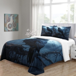 Corbeau Housse de Couette Imprimée 3D Douce 3 Pièces Literie Garçons Filles
