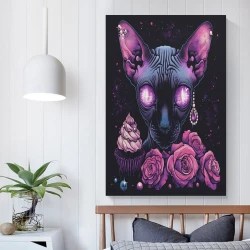 Hairless Chat Peinture sur toile sans cadre, impressions posters art mural pour déco maison chambre bureau