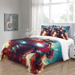 Avengers Iron Man Housse de Couette Imprimée 3D Douce 3 Pièces Literie Garçons Filles