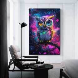 Hibou Peinture sur toile sans cadre, impressions posters art mural pour déco maison chambre bureau