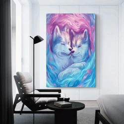 Alaskan Malamute Chien Peinture sur toile sans cadre, impressions posters art mural pour déco maison chambre bureau