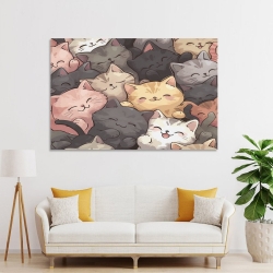 Gato Pintura en lienzo sin marco, impresiones de pósters arte pared para decoración hogar dormitorio oficina