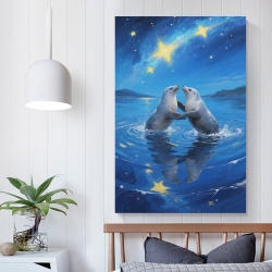 Phoque Peinture sur toile sans cadre, impressions posters art mural pour déco maison chambre bureau