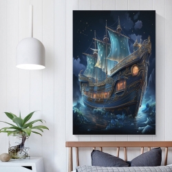 Voilier Peinture sur toile sans cadre, impressions posters art mural pour déco maison chambre bureau
