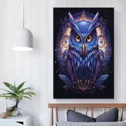 Hibou Peinture sur toile sans cadre, impressions posters art mural pour déco maison chambre bureau