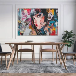 Art graffiti japonais Peinture sur toile sans cadre, impressions posters art mural pour déco maison chambre bureau