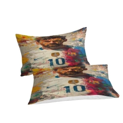 Lionel Messi Housse de Couette Imprimée 3D Douce 3 Pièces Literie Garçons Filles