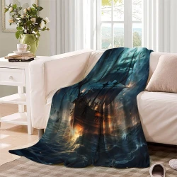 Velero Manta de Forro Polar Impresa en 3D Suave y Acogedora para Sofá Cama Oficina