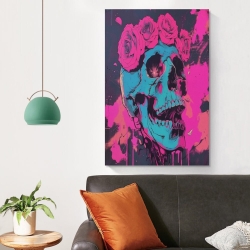 Crâne Peinture sur toile sans cadre, impressions posters art mural pour déco maison chambre bureau