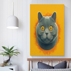 Chat Peinture sur toile sans cadre, impressions posters art mural pour déco maison chambre bureau