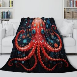 Mythe de l'horreur Cthulhu Plaid en Polaire Imprimé 3D Couverture Douce Confortable pour Canapé Lit Bureau