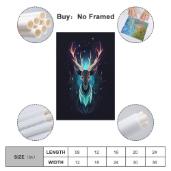 Renne Peinture sur toile sans cadre, impressions posters art mural pour déco maison chambre bureau