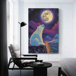 Ours polaire Peinture sur toile sans cadre, impressions posters art mural pour déco maison chambre bureau