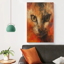 Painted Chat Peinture sur toile sans cadre, impressions posters art mural pour déco maison chambre bureau