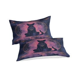 Chat Housse de Couette Imprimée 3D Douce 3 Pièces Literie Garçons Filles