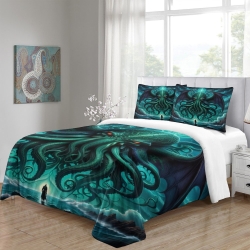 Mythe de l'horreur Cthulhu Housse de Couette Imprimée 3D Douce 3 Pièces Literie Garçons Filles