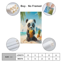 Panda Peinture sur toile sans cadre, impressions posters art mural pour déco maison chambre bureau
