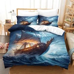 Velero Funda Nórdica Impresa en 3D Suave 3 Piezas Ropa de Cama para Niños Niñas