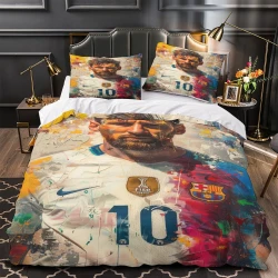 Lionel Messi Housse de Couette Imprimée 3D Douce 3 Pièces Literie Garçons Filles