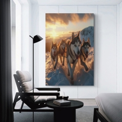 Alaskan Malamute Chien Peinture sur toile sans cadre, impressions posters art mural pour déco maison chambre bureau