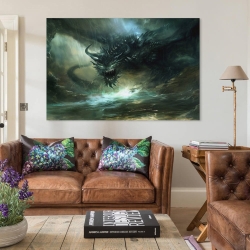 maléfique Dragon Peinture sur toile sans cadre, impressions posters art mural pour déco maison chambre bureau