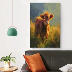Vache des Highlands Peinture sur toile sans cadre, impressions posters art mural pour déco maison chambre bureau