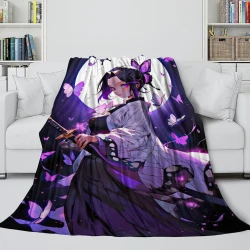Tueur de démons: Demon Slayer Plaid en Polaire Imprimé 3D Couverture Douce Confortable pour Canapé Lit Bureau