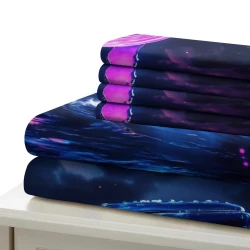Baleine Housse de Couette Imprimée 3D Douce 3 Pièces Literie Garçons Filles