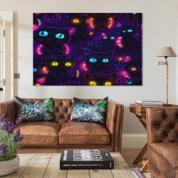 Chat Peinture sur toile sans cadre, impressions posters art mural pour déco maison chambre bureau