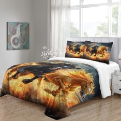Cheval Housse de Couette Imprimée 3D Douce 3 Pièces Literie Garçons Filles