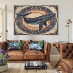 Baleine Peinture sur toile sans cadre, impressions posters art mural pour déco maison chambre bureau