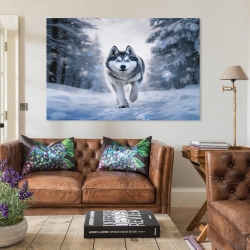 Husky Peinture sur toile sans cadre, impressions posters art mural pour déco maison chambre bureau