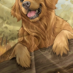 Golden Retriever Housse de Couette Imprimée 3D Douce 3 Pièces Literie Garçons Filles