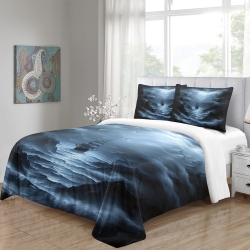 Voilier Housse de Couette Imprimée 3D Douce 3 Pièces Literie Garçons Filles