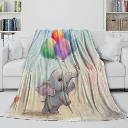 Éléphant Plaid en Polaire Imprimé 3D Couverture Douce Confortable pour Canapé Lit Bureau