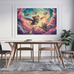 Chat Peinture sur toile sans cadre, impressions posters art mural pour déco maison chambre bureau