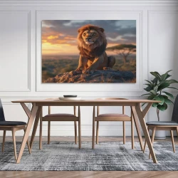 Lion Peinture sur toile sans cadre, impressions posters art mural pour déco maison chambre bureau