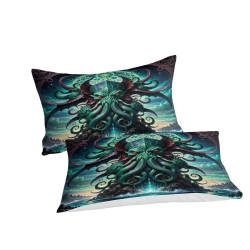 Mythe de l'horreur Cthulhu Housse de Couette Imprimée 3D Douce 3 Pièces Literie Garçons Filles