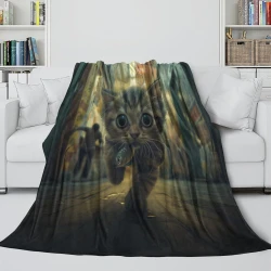 Dwarf Chat Plaid en Polaire Imprimé 3D Couverture Douce Confortable pour Canapé Lit Bureau