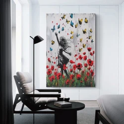Papillon Peinture sur toile sans cadre, impressions posters art mural pour déco maison chambre bureau