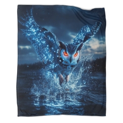 Hibou Plaid en Polaire Imprimé 3D Couverture Douce Confortable pour Canapé Lit Bureau