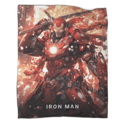 Avengers Iron Man Plaid en Polaire Imprimé 3D Couverture Douce Confortable pour Canapé Lit Bureau