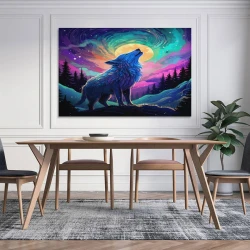 Loup Peinture sur toile sans cadre, impressions posters art mural pour déco maison chambre bureau