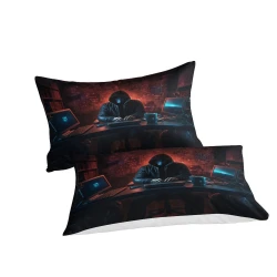 Hacker Housse de Couette Imprimée 3D Douce 3 Pièces Literie Garçons Filles