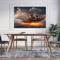 Voilier Peinture sur toile sans cadre, impressions posters art mural pour déco maison chambre bureau