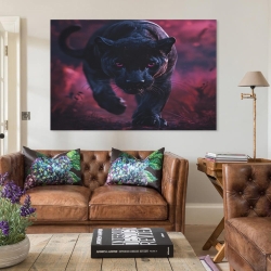 Panthère noire Peinture sur toile sans cadre, impressions posters art mural pour déco maison chambre bureau
